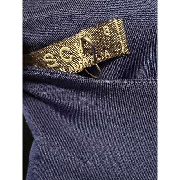 SCK THE LABEL Midi Tank Dress •8• Stretch Jersey Blue Maxi High Slit Australia - Picture 5 of 6